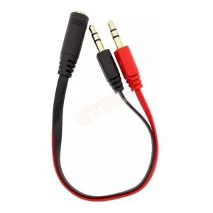CABO ADP. 1 P2 FÊMEA / 2 P2 MACHO (FONE / MICROFONE)