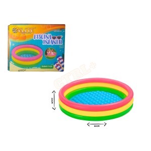 PISCINA INFLÁVEL INFANTIL 3 ANÉIS 40 L - 61 CM (ELITE)