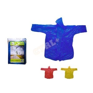 CAPA DE CHUVA ADULTO C/ BOTÃO E CAPUZ REUTILIZÁVEL (VINIL)