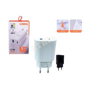 CARREGADOR TURBO 2 PORTAS USB-A / USB-C (5.1A)