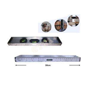 NIVEL DE ALUMÍNIO COM 3 BOLHAS 30 CM