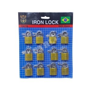 CADEADO 25MM C/ 12 UN. IRON LOCK