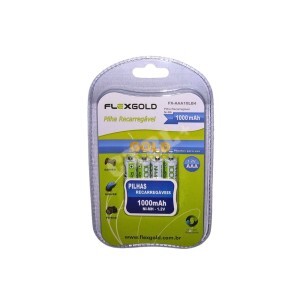 PILHA AAA RECARR. 1000 MAH 1.2V C/4 UN.