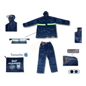 CAPA PARA MOTOQUEIRO COM REFLETOR (CLÁSSICO FORRADO)