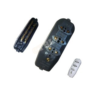 TOMADA FÊMEA TRIPOLAR P/ EXTENSÃO 2P+T 10A/20A (3 ENTRADAS) 