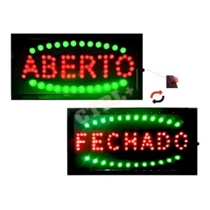 PLACA DE LED LETREIRO ABERTO E FECHADO (110V)