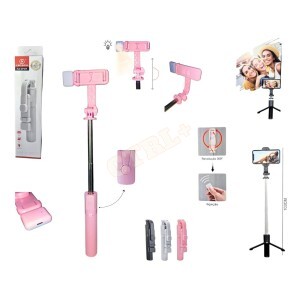 BASTÃO DE SELFIE C/ TRIPÉ LED E CONTROLE BT 103CM