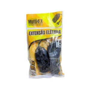 EXTENSÃO 5 METROS BIPOLAR C/ 3 TOMADAS 10A