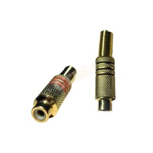CONECTOR RCA FÊMEA DOURADO (MOLA)