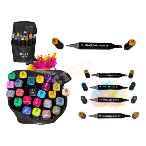 ESTOJO 24 CANETINHAS COLORIDAS PONTA DUPLA