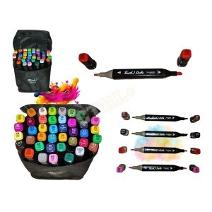 ESTOJO 40 CANETINHAS COLORIDAS PONTA DUPLA